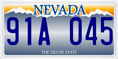 NV license plate 91A045