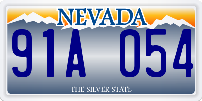 NV license plate 91A054