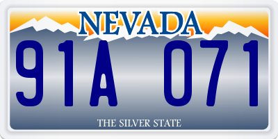 NV license plate 91A071