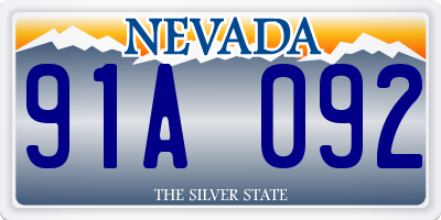 NV license plate 91A092