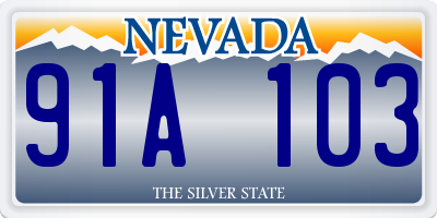 NV license plate 91A103