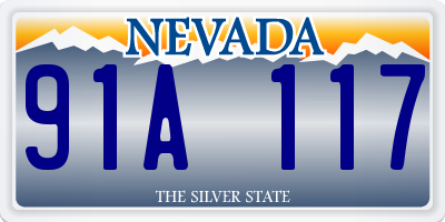 NV license plate 91A117