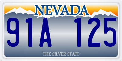 NV license plate 91A125