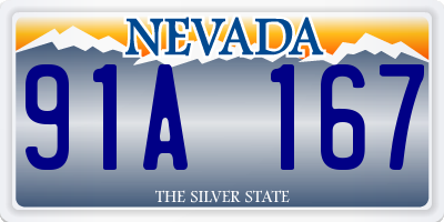 NV license plate 91A167
