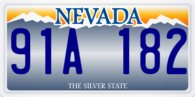 NV license plate 91A182