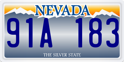 NV license plate 91A183