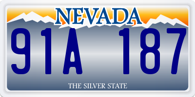 NV license plate 91A187