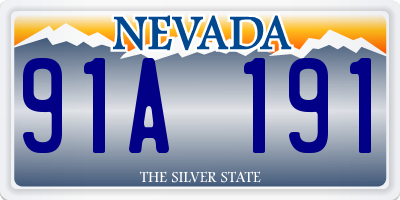 NV license plate 91A191