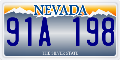 NV license plate 91A198