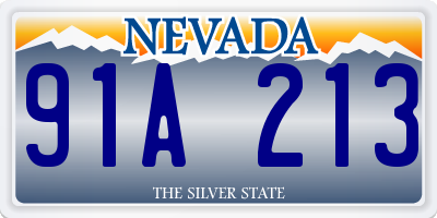 NV license plate 91A213
