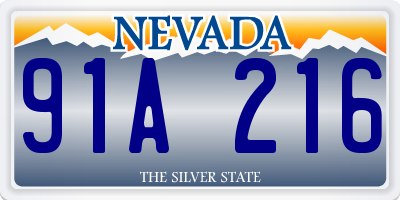 NV license plate 91A216