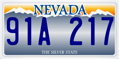NV license plate 91A217