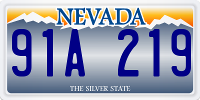 NV license plate 91A219