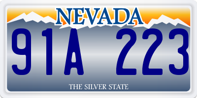 NV license plate 91A223