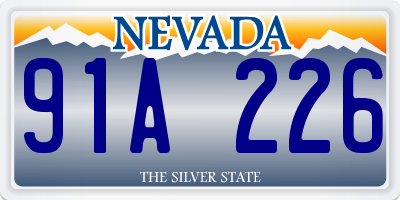 NV license plate 91A226