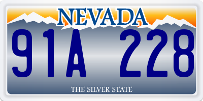 NV license plate 91A228