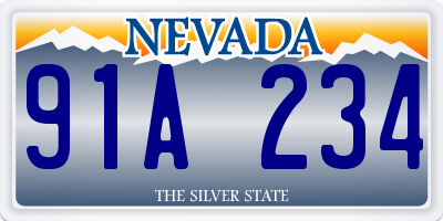 NV license plate 91A234