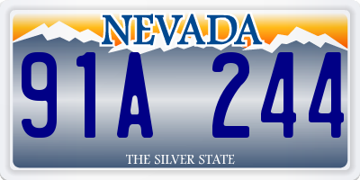 NV license plate 91A244