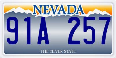 NV license plate 91A257