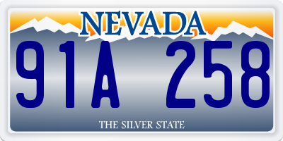 NV license plate 91A258