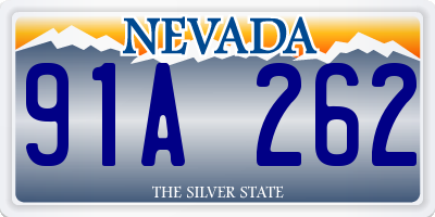 NV license plate 91A262