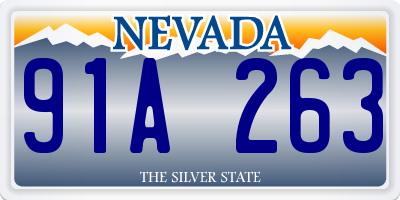 NV license plate 91A263