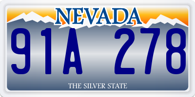 NV license plate 91A278