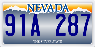 NV license plate 91A287