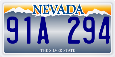NV license plate 91A294