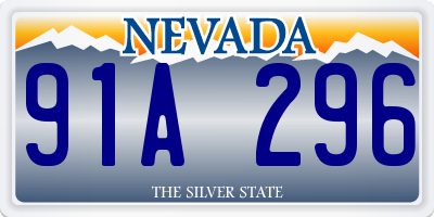 NV license plate 91A296