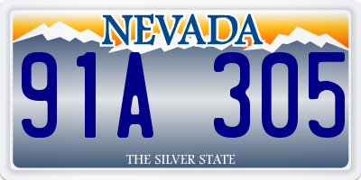 NV license plate 91A305