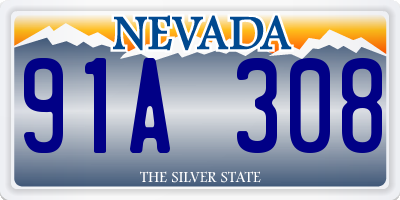 NV license plate 91A308
