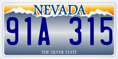 NV license plate 91A315