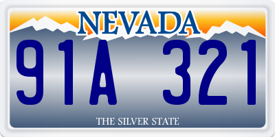 NV license plate 91A321