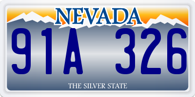 NV license plate 91A326