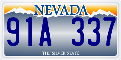 NV license plate 91A337