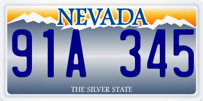 NV license plate 91A345