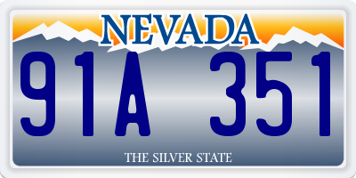 NV license plate 91A351
