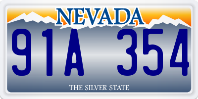 NV license plate 91A354