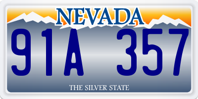 NV license plate 91A357