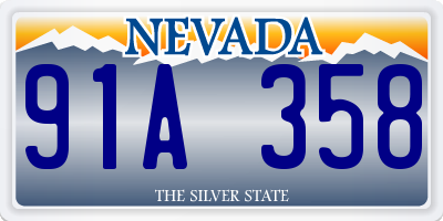 NV license plate 91A358