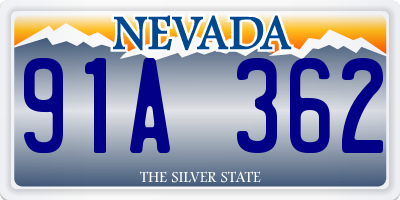 NV license plate 91A362