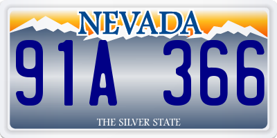 NV license plate 91A366