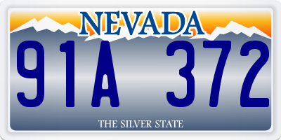 NV license plate 91A372