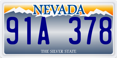 NV license plate 91A378