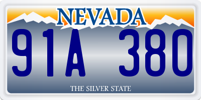 NV license plate 91A380