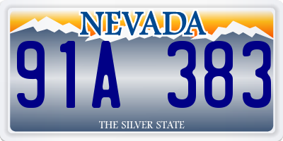 NV license plate 91A383