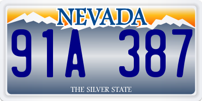 NV license plate 91A387