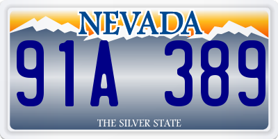 NV license plate 91A389