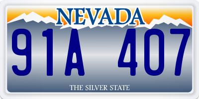 NV license plate 91A407